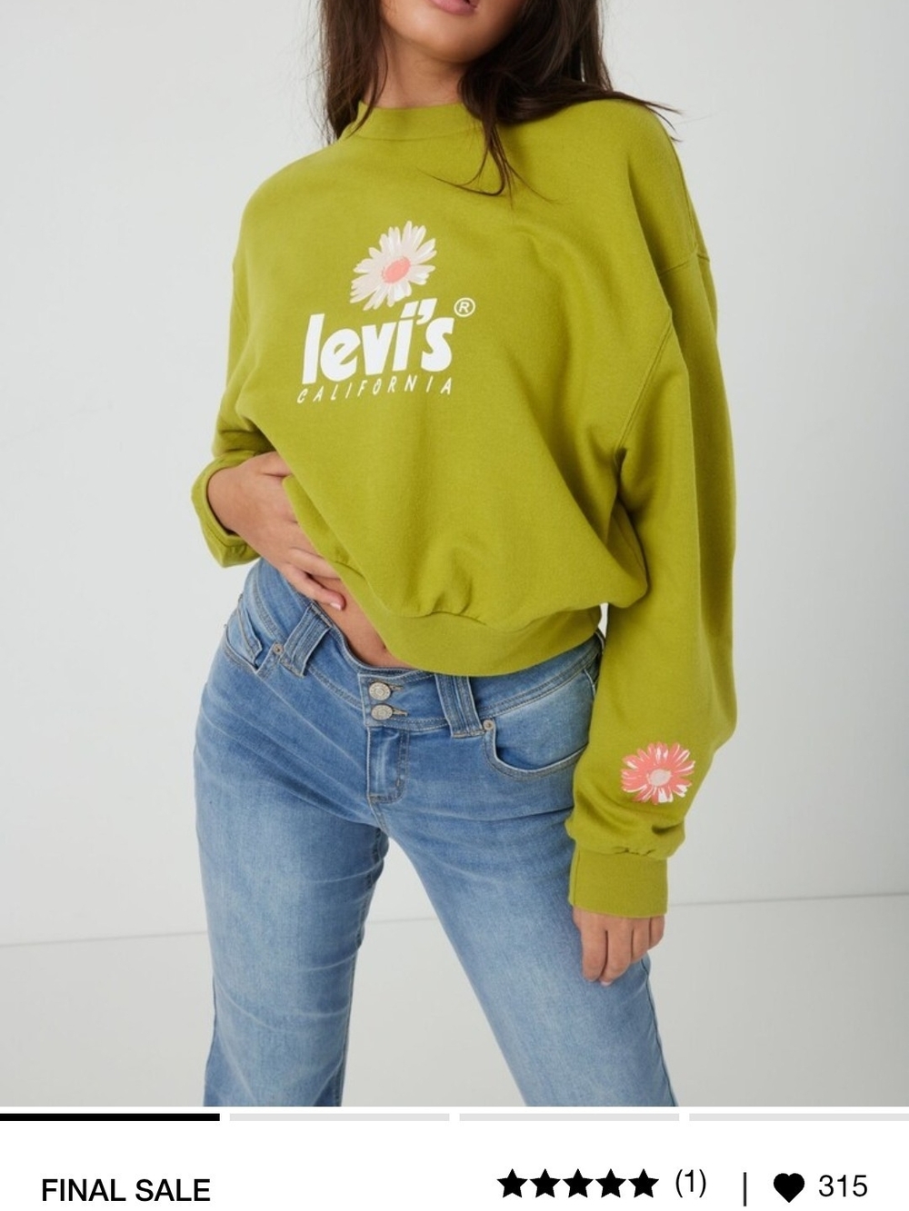 Levi's Women's Olive Green Daisy Logo Sweatshirt